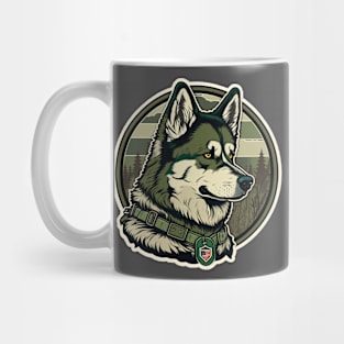 Alaskan Malamute Camouflage Motif Mug